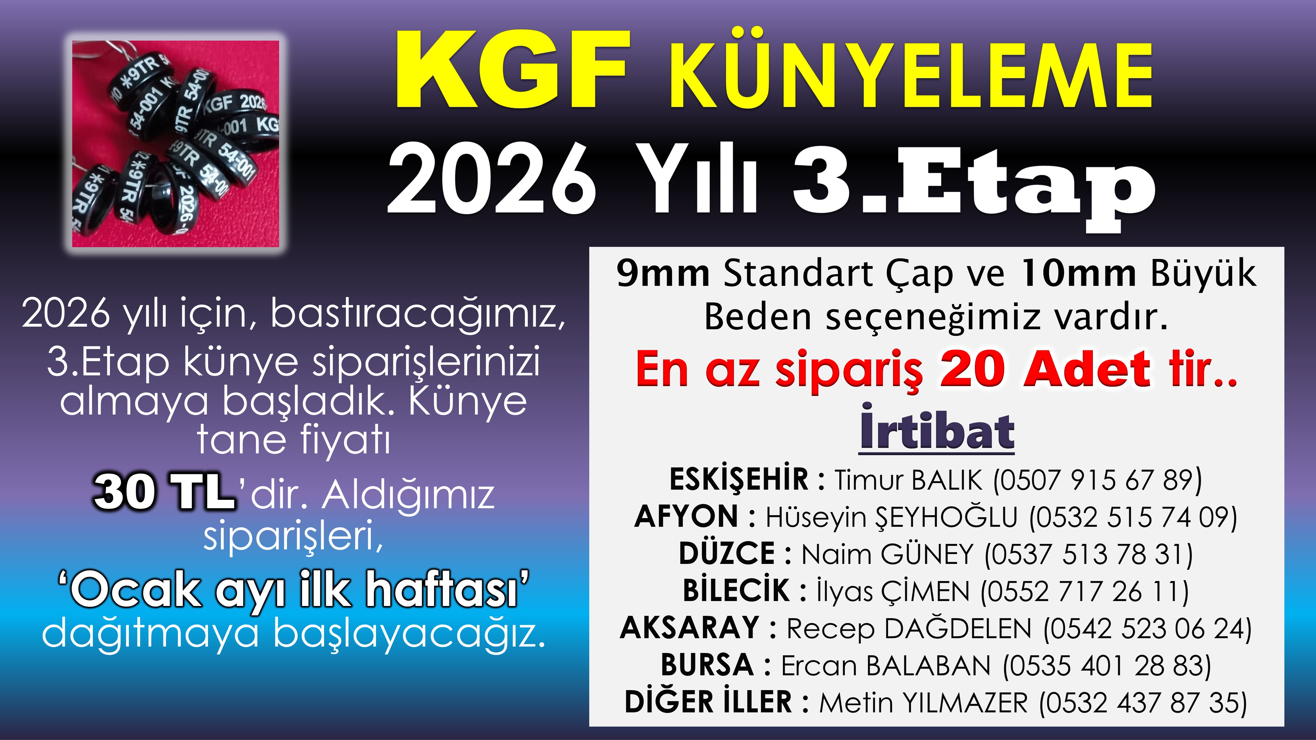 2026 Künyeleme Sipariş